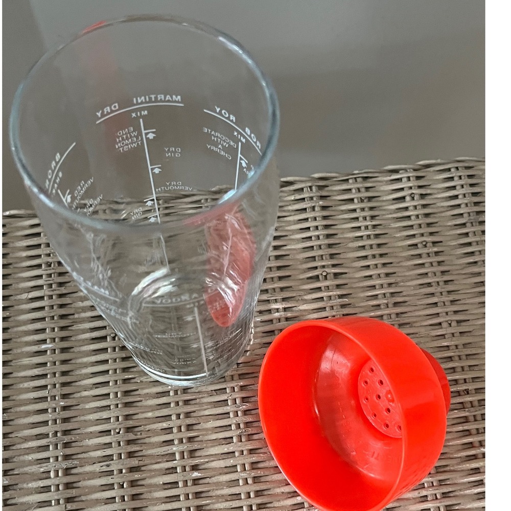 Vtg 1960s Mid-Century Italian Glass Recipe Cocktail Shaker Barware Per Alimenti - Picture 4 of 9
